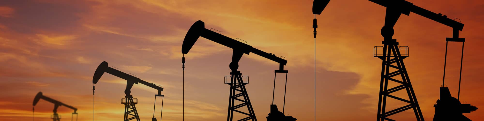 Row of oil pumps