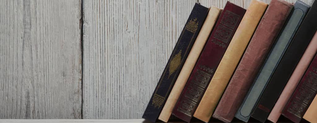 Bookshelf of legal books in London office