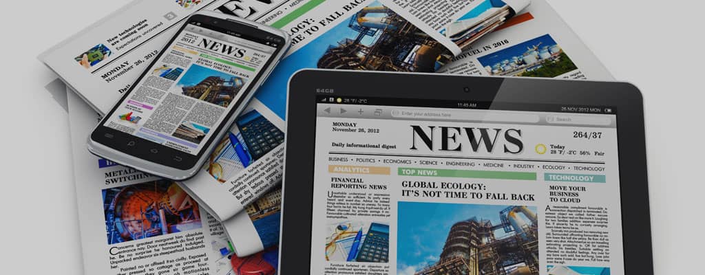 News being read on different devices