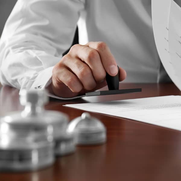 Solicitor stamping Will